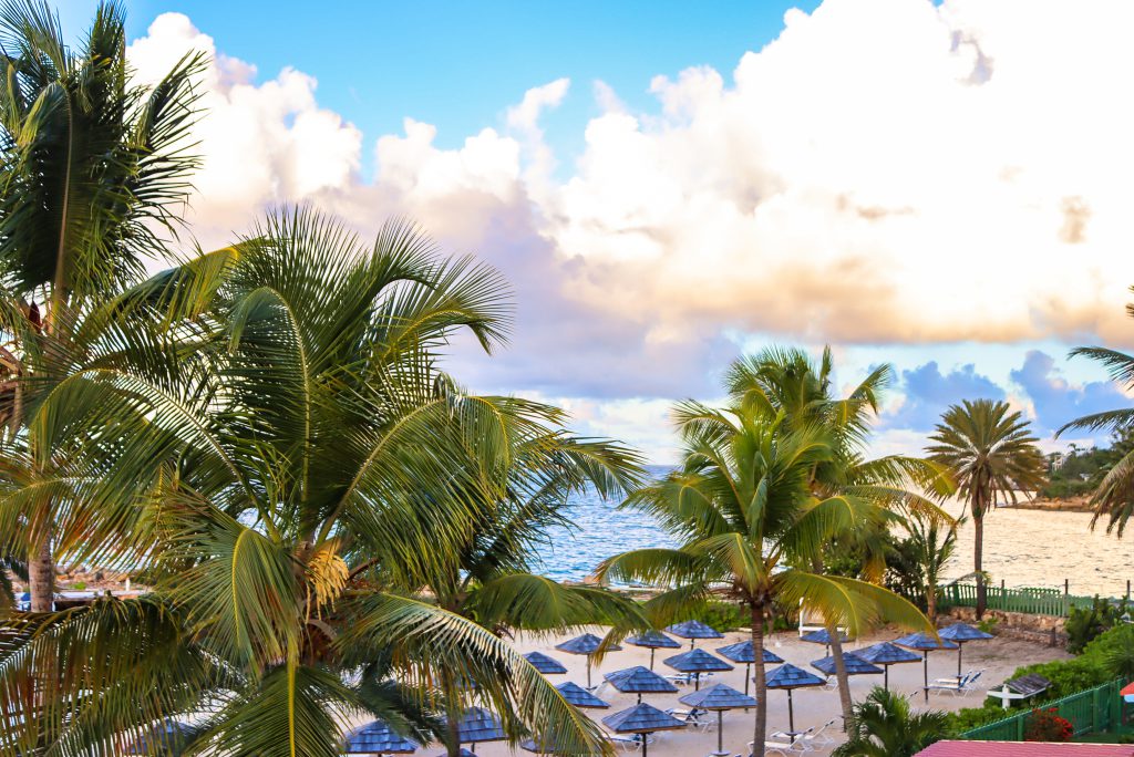 View of beach area at Ocean Point Resort and Spa, St. John’s, Antigua