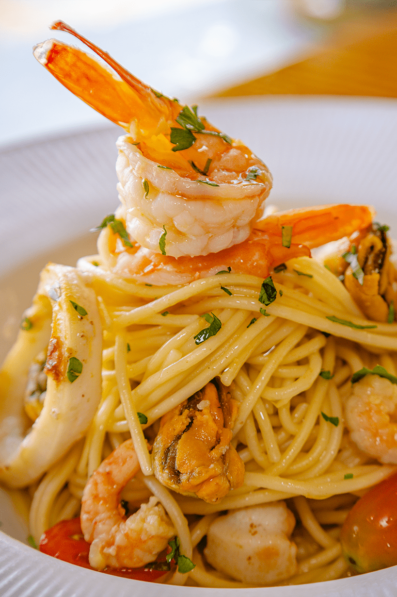 Shrimp Dish (Vertical) at Ocean Point Resort and Spa, St. John’s, Antigua